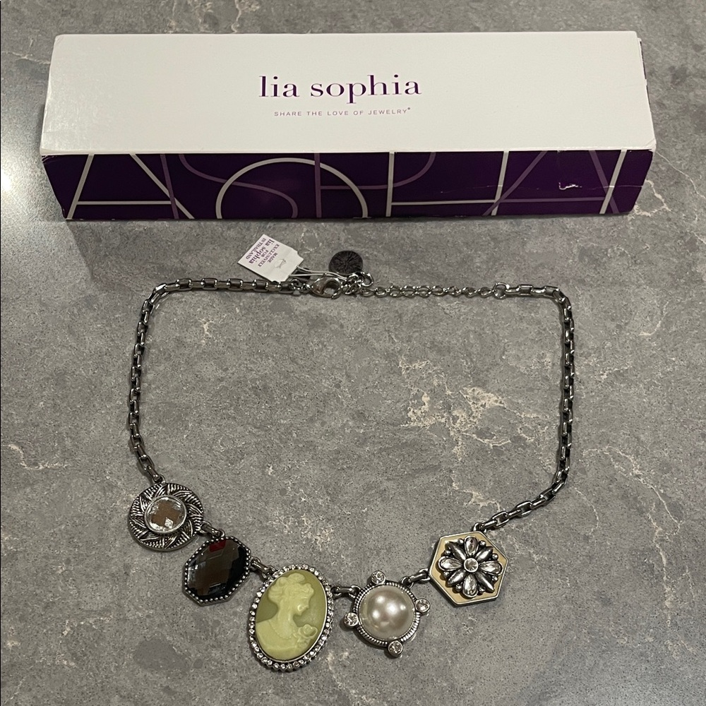 Lia Sophia Cameo Silver Necklace